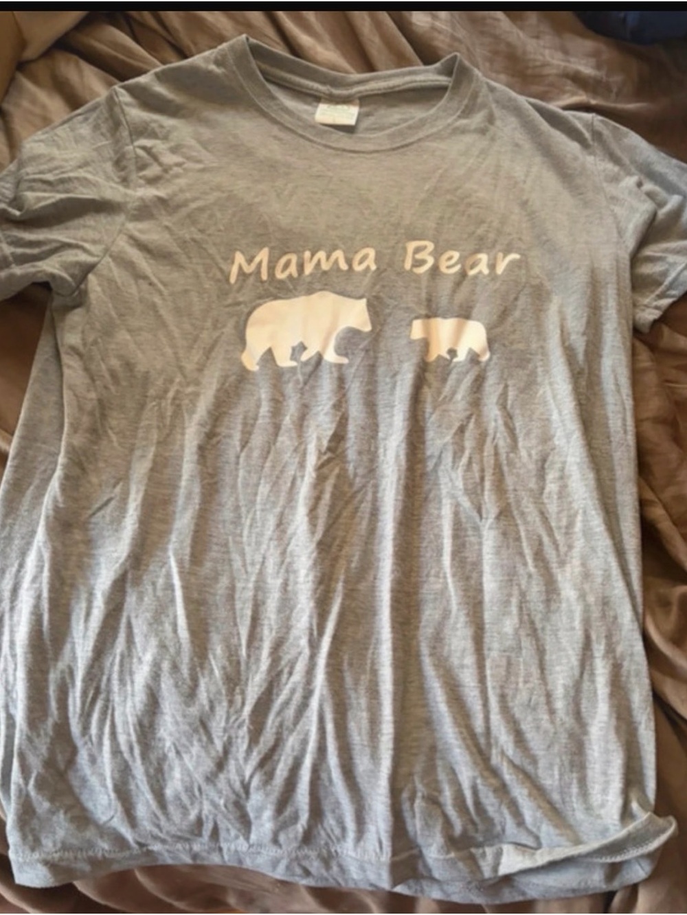 Mama Bear Graphic Tee - Light Gray